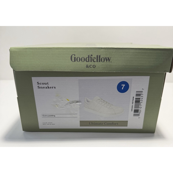 Men's Size 7 Scout Sneakers Goodfellow & Co White PU Leather Cushy Insole Target - Picture 16 of 16